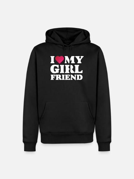 J’aime ma petite amie - Sweat à capuche Premium bio Homme - noir