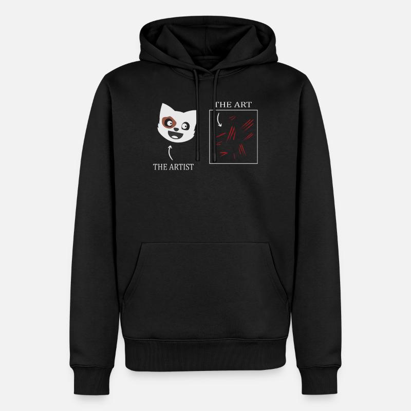 Katzen Kunst - Männer Premium Bio Hoodie - Schwarz