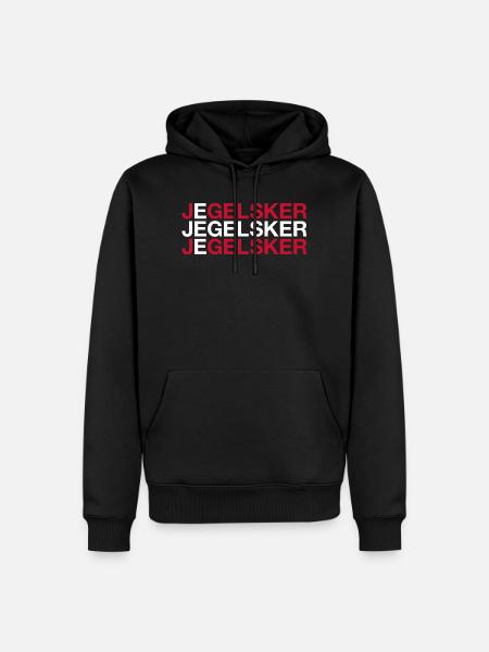 I LOVE DENMARK Denmark flag - Men’s Premium Organic Hoodie - black
