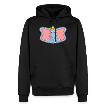 Couronne d’éléphant - Sweat à capuche Premium bio Homme - noir - Devant - Nico (187cm)