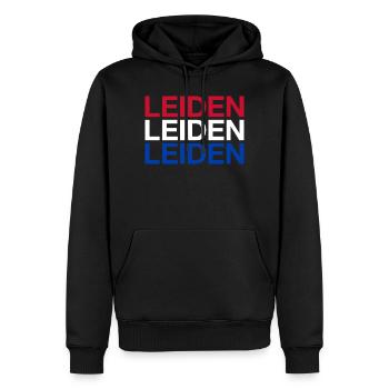 LEIDEN Netherlands Niederlande Flgge - Men’s Premium Organic Hoodie - black - Front - Nico (187cm)