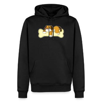 Os de chien - Sweat à capuche Premium bio Homme - noir - Devant - Nico (187cm)