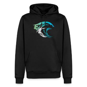 Surfer Wave Water Sea Sports Color Icon Logo - Sweat à capuche Premium bio Homme - noir - Devant - Nico (187cm)