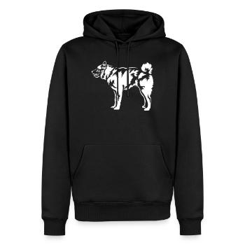Norwegischer Elchhund "Black Edition" - Männer Premium Bio Hoodie - Schwarz - Vorne - Nico (187cm)