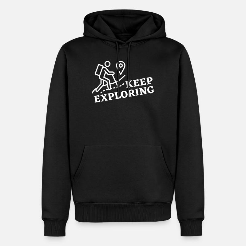 Keep Exploring - Männer Premium Bio Hoodie - Schwarz