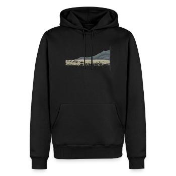 CÔTE ROCHEUSE - Sweat à capuche Premium bio Homme - noir - Devant - Nico (187cm)