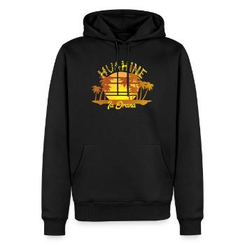 HUAHINE (Sunshine) - Sweat à capuche Premium bio Homme - noir - Devant - Nico (187cm)