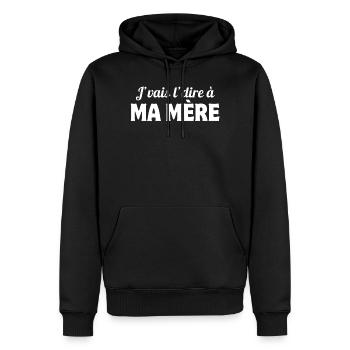 maman, j vais le dire, enfant - Sweat à capuche Premium bio Homme - noir - Devant - Nico (187cm)