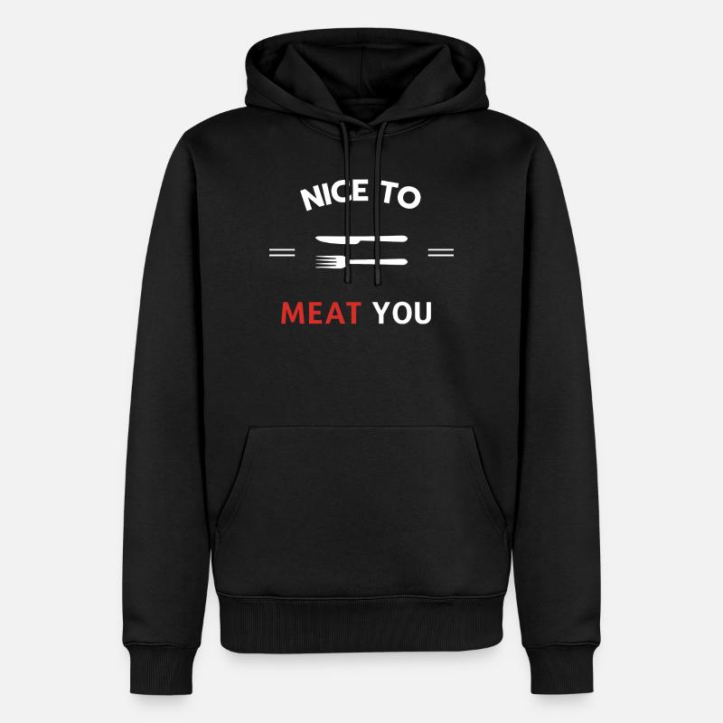 Schön, dich zu fleischen - Männer Premium Bio Hoodie - Schwarz