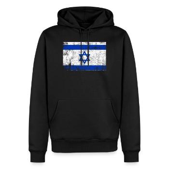 Drapeau d’Israël drapeau Grunge rétro Vintage - Sweat à capuche Premium bio Homme - noir - Devant - Nico (187cm)
