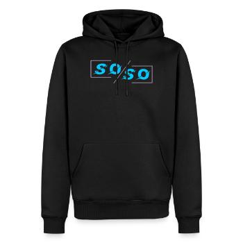 Soso - Men’s Premium Organic Hoodie - black - Front - Nico (187cm)