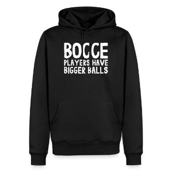 Bocce Players Have Bigger Balls with Jack Bocci - Men’s Premium Organic Hoodie - black - Front - Nico (187cm)