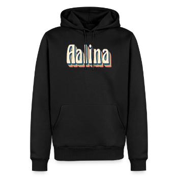 Aalina t-shirt t-shirt rétro idée cadeau vintage - Sweat à capuche Premium bio Homme - noir - Devant - Nico (187cm)