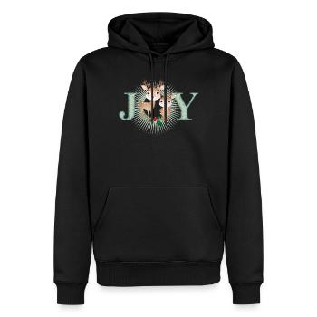 Deux cerfs mignons - joie pour Noël - Sweat à capuche Premium bio Homme - noir - Devant - Nico (187cm)
