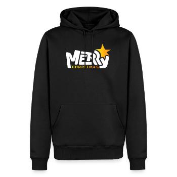 Joyeux Noël Police Police Graffiti Star Noël - Sweat à capuche Premium bio Homme - noir - Devant - Nico (187cm)