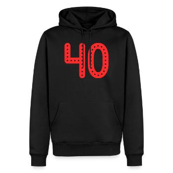 JAHRESTAG. ALLES GUTE ZUM GEBURTSTAG. ALLES GUTE ZUM GEBURTSTAG. - Männer Premium Bio Hoodie - Schwarz - Vorne - Nico (187cm)