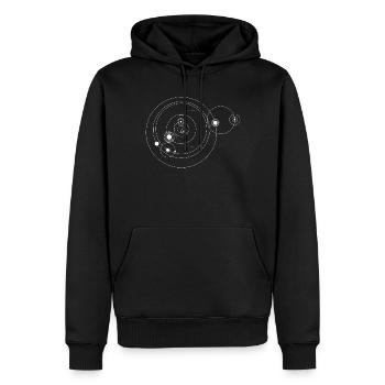 Système solaire uniquement (blanc) - Sweat à capuche Premium bio Homme - noir - Devant - Nico (187cm)