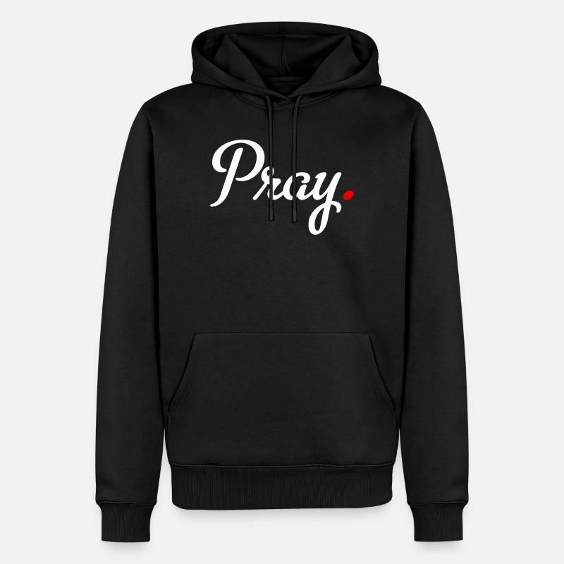beten - Männer Premium Bio Hoodie - Schwarz