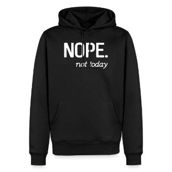 Minimalistisches, inspirierendes Zitat-Design - Männer Premium Bio Hoodie - Schwarz - Vorne - Nico (187cm)