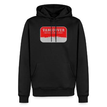 Vancouver Skyline Retro Red - Men’s Premium Organic Hoodie - black - Front - Nico (187cm)