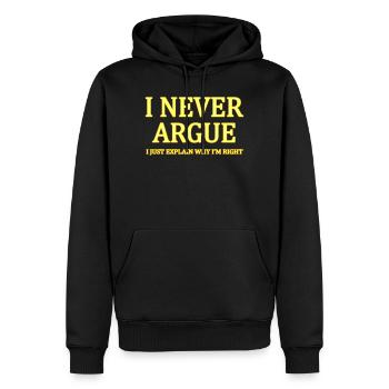 T-shirt humoristique de typographie d’affirmation de soi - Sweat à capuche Premium bio Homme - noir - Devant - Nico (187cm)