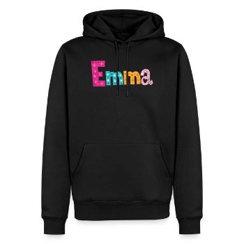 Personalized Emma Name - Men’s Premium Organic Hoodie - black - Front - Nico (187cm)
