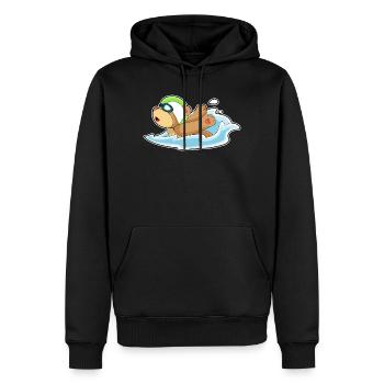 Bär Schwimmen Schwimmbrille Sommer - Männer Premium Bio Hoodie - Schwarz - Vorne - Nico (187cm)