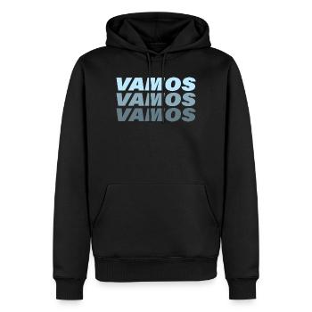 VAMOS - Männer Premium Bio Hoodie - Schwarz - Vorne - Nico (187cm)