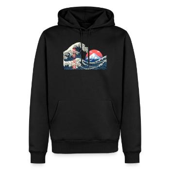 T-Shirt Wave kanagawa hokusai mont fuji japan - Männer Premium Bio Hoodie - Schwarz - Vorne - Nico (187cm)