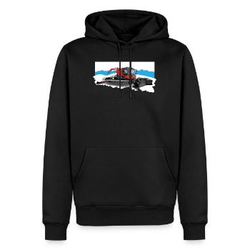 Dameuse au travail dans la neige - Sweat à capuche Premium bio Homme - noir - Devant - Nico (187cm)