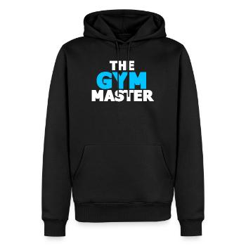 The Gym Master - Männer Premium Bio Hoodie - Schwarz - Vorne - Nico (187cm)