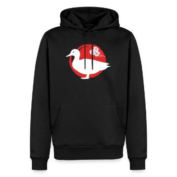 Silhouette De Canard Japonais - Sweat à capuche Premium bio Homme - noir - Devant - Nico (187cm)