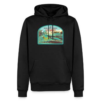 Écusson Paysage Faouet : Nature Bretonne - Sweat à capuche Premium bio Homme - noir - Devant - Nico (187cm)