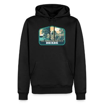Écusson Paysage Brière : Nature Authentique - Sweat à capuche Premium bio Homme - noir - Devant - Nico (187cm)