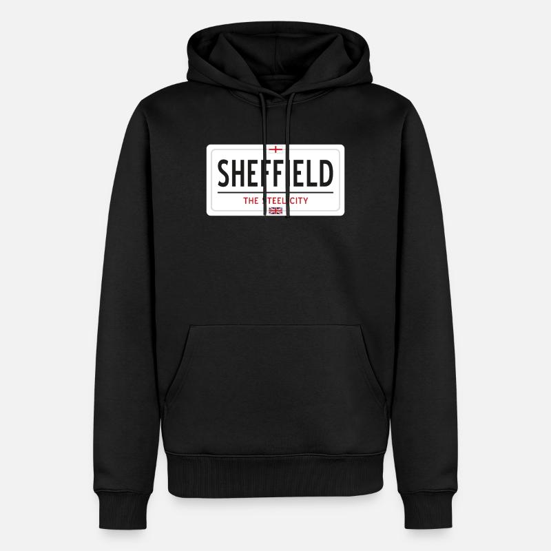 Ortsschild Sheffield - Männer Premium Bio Hoodie - Schwarz