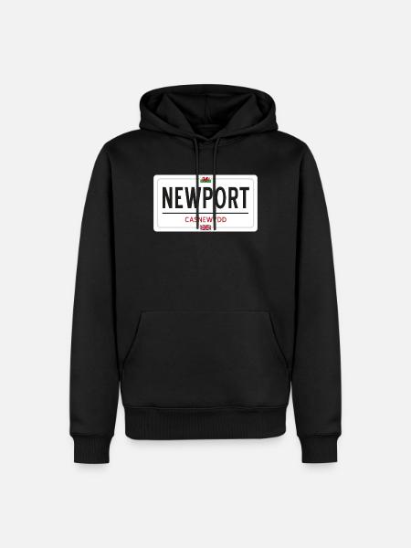 Newport town sign - Men’s Premium Organic Hoodie - black