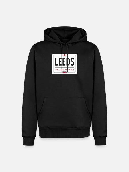 Leeds town sign - Men’s Premium Organic Hoodie - black