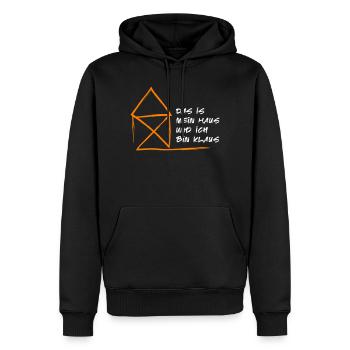 Haus Klaus Nikolaus Weihnachten lustiger Spruch - Männer Premium Bio Hoodie - Schwarz - Vorne - Nico (187cm)