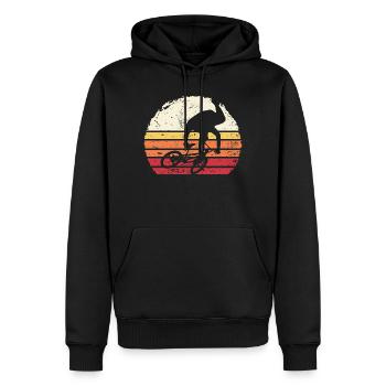 Retro Sonnenuntergang Radfahrer Silhouette - Männer Premium Bio Hoodie - Schwarz - Vorne - Nico (187cm)