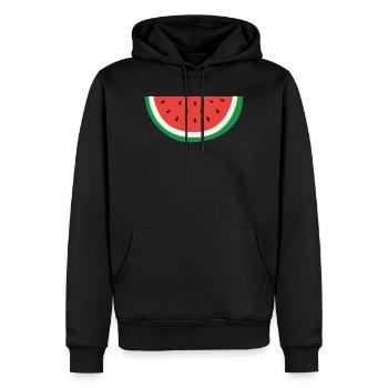 Pastèque - symbole palestinien - Sweat à capuche Premium bio Homme - noir - Devant - Nico (187cm)