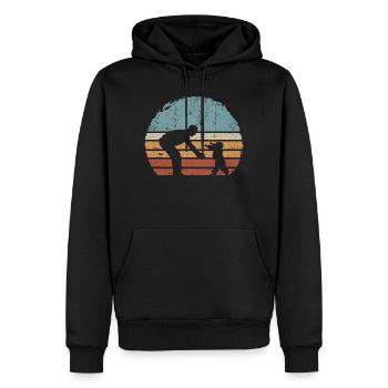 Coucher de soleil Silhouette parent et enfant - Sweat à capuche Premium bio Homme - noir - Devant - Nico (187cm)