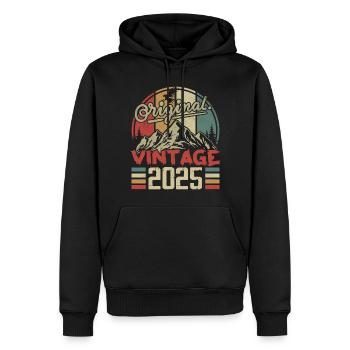 Vintage 2025 Retro Geburtstagsgeschenk geboren im Jahr 2025 - Männer Premium Bio Hoodie - Schwarz - Vorne - Nico (187cm)