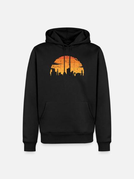 Sunset City Silhouette - Men’s Premium Organic Hoodie - black