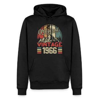 Vintage 1966 Retro Geburtstagsgeschenk Jahrgang 1966 - Männer Premium Bio Hoodie - Schwarz - Vorne - Nico (187cm)