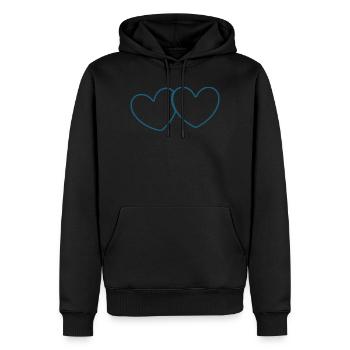 blaues Herz Valentinstag Geschenk - Männer Premium Bio Hoodie - Schwarz - Vorne - Nico (187cm)