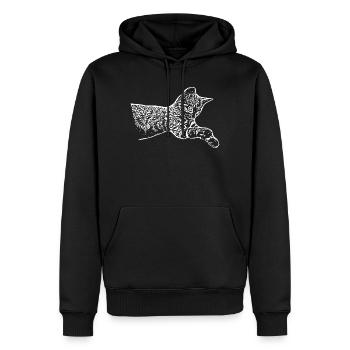 Chaton Chaton Chaton Blanc Chemise Cadeau - Sweat à capuche Premium bio Homme - noir - Devant - Nico (187cm)