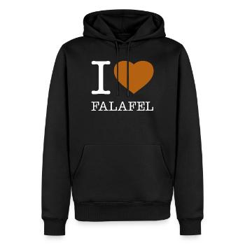 I LOVE FALAFEL - Männer Premium Bio Hoodie - Schwarz - Vorne - Nico (187cm)