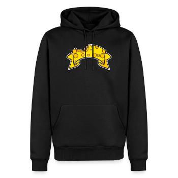 Fromage Bannière - Sweat à capuche Premium bio Homme - noir - Devant - Nico (187cm)