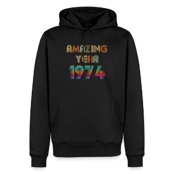 Erstaunliches JAHR 1974 - Männer Premium Bio Hoodie - Schwarz - Vorne - Nico (187cm)