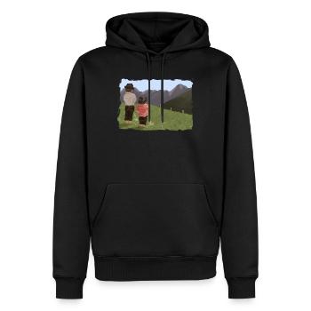 Biesler mit Aussicht - Männer Premium Bio Hoodie - Schwarz - Vorne - Nico (187cm)